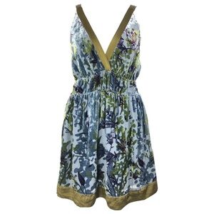 Hale Bob Grey Green Floral Silk Velvet Mini Dress
NWT, Size S